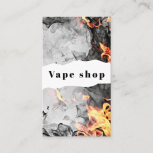 Carte De Visite Vapeur Vape Panache de Fumée Noir & Blanc