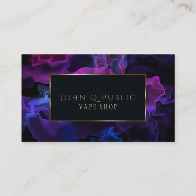 Carte De Visite Vapeur violet Blacklight pour Vape Shops (Devant)