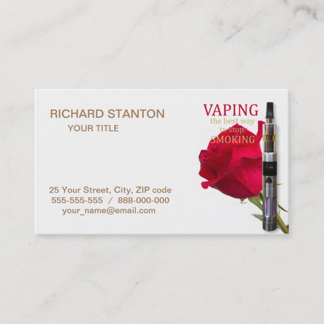 Carte De Visite Vaping est le meilleur moyen d'arrêter de fumer (Devant)
