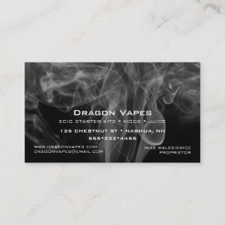 Carte De Visite Vapor Vape Plume de fumée noir et blanc