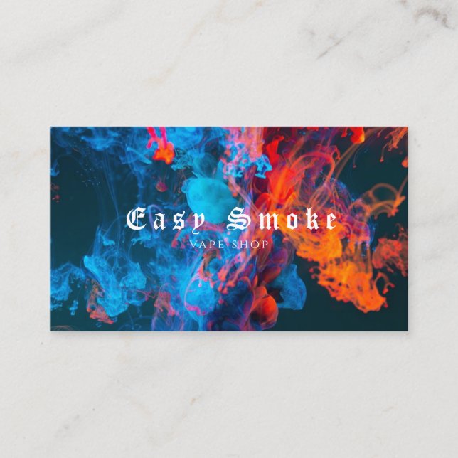 Carte De Visite Vapor Vape Plume of Smoke Black & White (Devant)