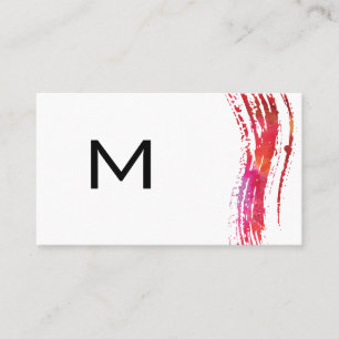 Carte De Visite Variation de brosse monogramme aquarelle