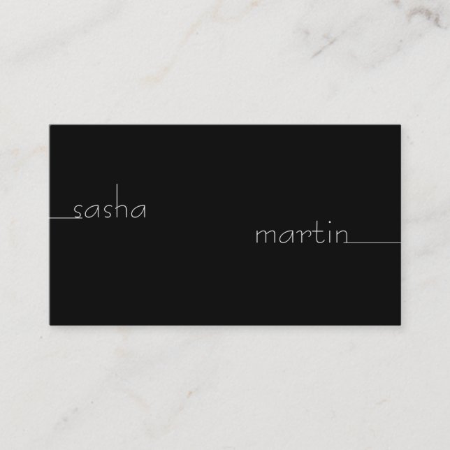 Carte De Visite Variation de ligne simple vers texte (noir) (Devant)