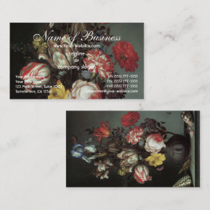 Carte De Visite Vase de fleurs coquillages insectes, Balthasar van