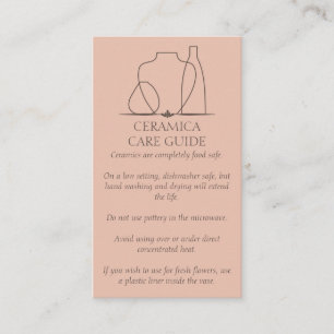Carte De Visite Vase en poterie rose orange Entretien céramique