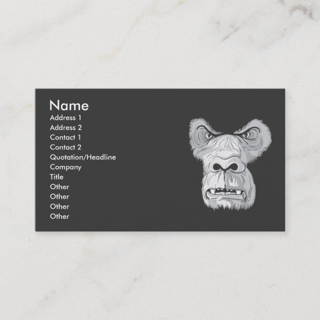 Carte De Visite vecteur de face de gorille (Devant)