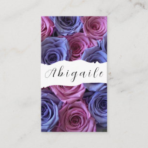Carte De Visite Vecteur de plumes Roses Vintages sans couture