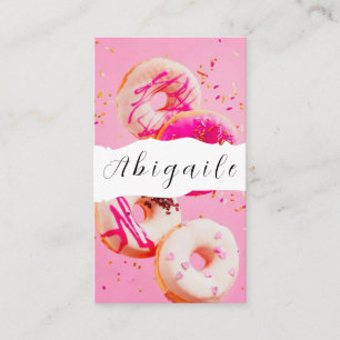 Carte De Visite Vecteur de plumes sans soudure Vintage Donuts Busi