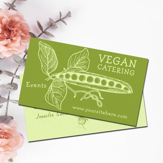 Carte De Visite Vegan Catering Events (Personnalisable) (Créateur téléchargé)