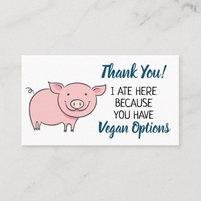 Carte De Visite Vegan extension merci (Devant)