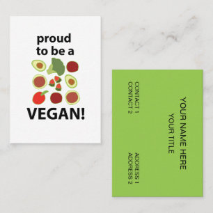 Carte De Visite Vegan Fier D'Être Un Végan