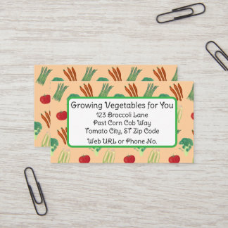 Carte De Visite Vegetable Themed Custom Business Cards