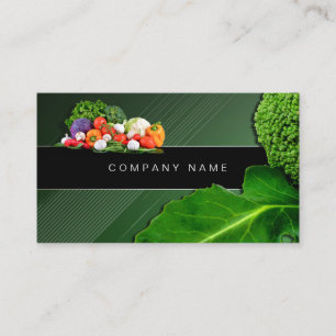 Carte De Visite Végétarien cru de nourriture verte de restaurant