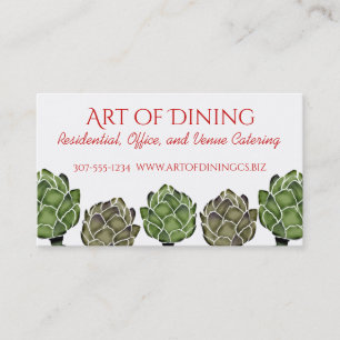 Carte de visite végétarien de restauration de chef