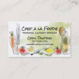 Carte de visite végétarien de restauration de chef