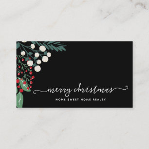 Carte De Visite Végétation d'hiver Holly et Berries Noël