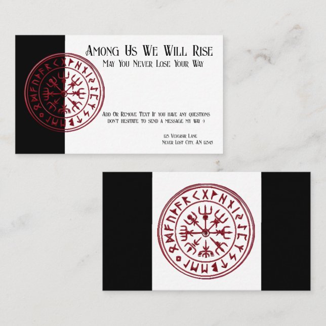Carte De Visite Vegvisir (Devant / Derrière)