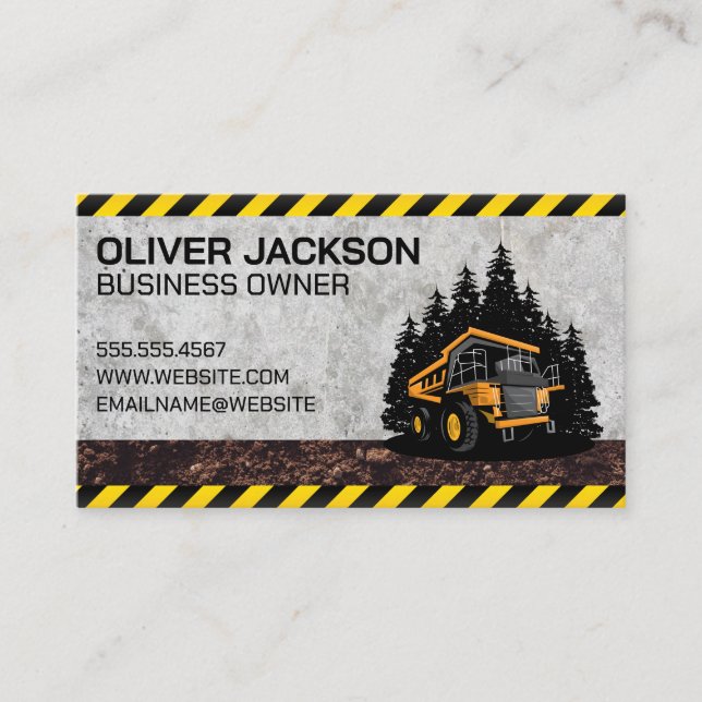 Carte De Visite Véhicule de camionnette de construction (Devant)