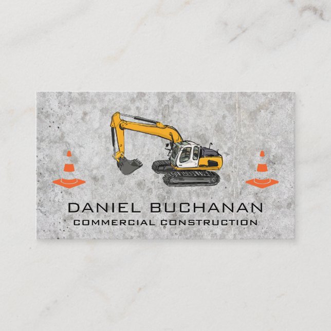Carte De Visite Véhicule de construction | Béton | cônes (Devant)