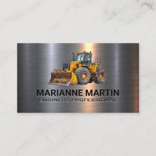 Carte De Visite Véhicule de construction Bulldozer Lumière métal