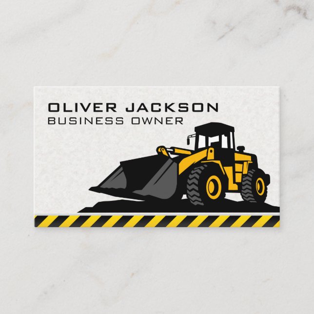 Carte De Visite Véhicule de construction d'excavateur (Devant)