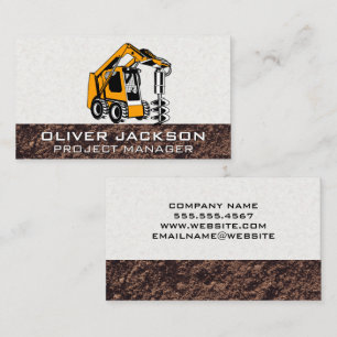 Carte De Visite Véhicule de construction d'excavateur   Forage