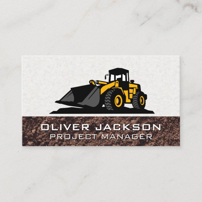Carte De Visite Véhicule de construction d'excavateur | Machines (Devant)