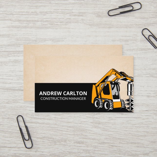 Carte De Visite Véhicule de construction | Exploration de la Terre (Devant/Arrière en situation)