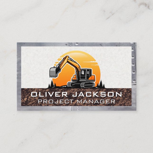 Carte De Visite Véhicule d'excavation | Développeur de constructio (Devant)
