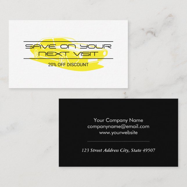 Carte De Visite Véhicule | Promotions Loyauté (Devant / Derrière)