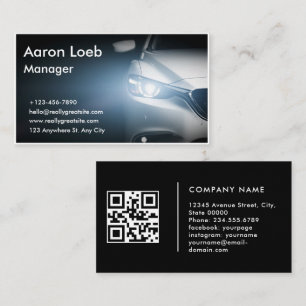 Carte De Visite Véhicule/Véhicule/Auto QR Code et médias sociaux