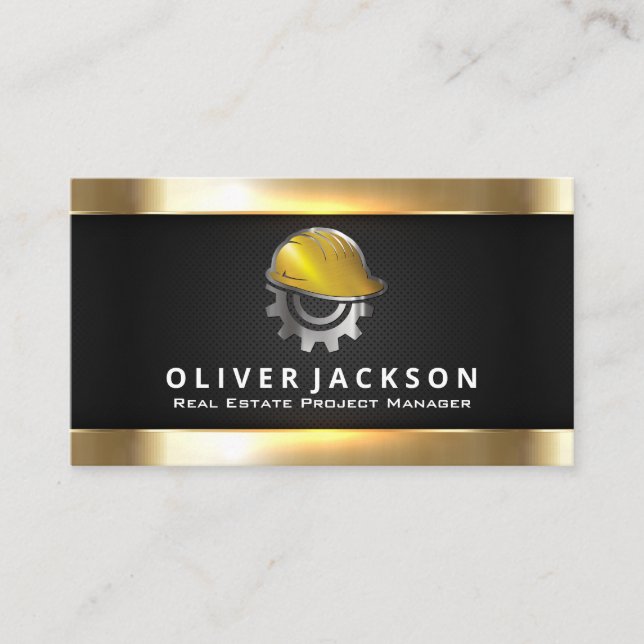 Carte De Visite Véhicules de construction | Logo du Casquette dur (Devant)