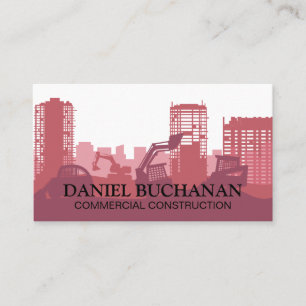 Carte De Visite Véhicules de construction travaillant sur site