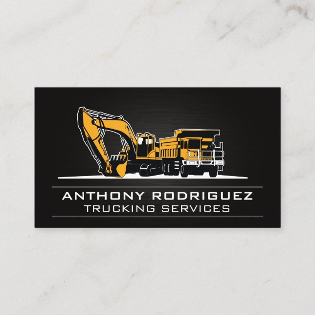 Carte De Visite Véhicules de travail | Pilotes | Construction (Devant)