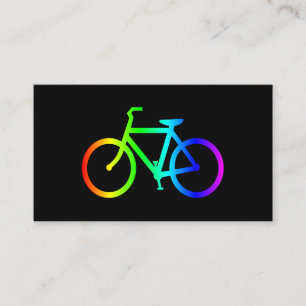 Carte De Visite Vélo arc-en-ciel noir et néon