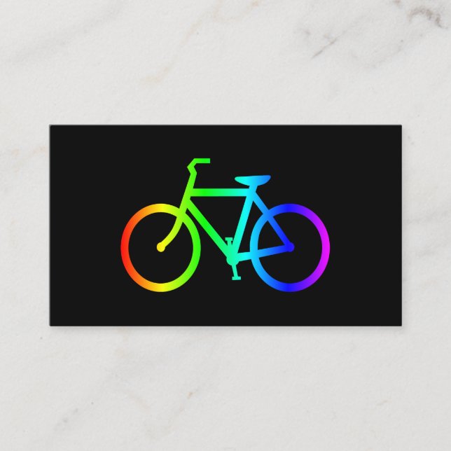 Carte De Visite Vélo arc-en-ciel noir et néon (Devant)