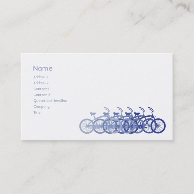 Carte De Visite Vélo bleu - affaires (Devant)