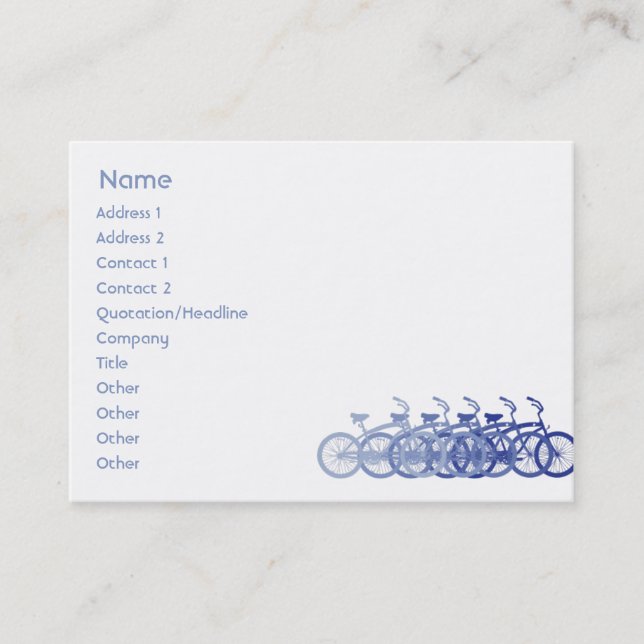 Carte De Visite Vélo bleu - potelé (Devant)