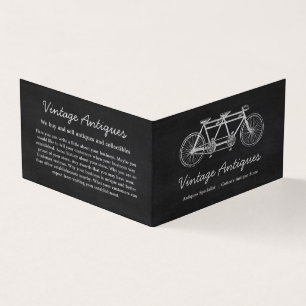 Carte De Visite Vélo et tableau noir en tandem, revendeur d'antiqu