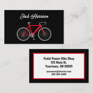 Carte De Visite Vélo rouge en noir