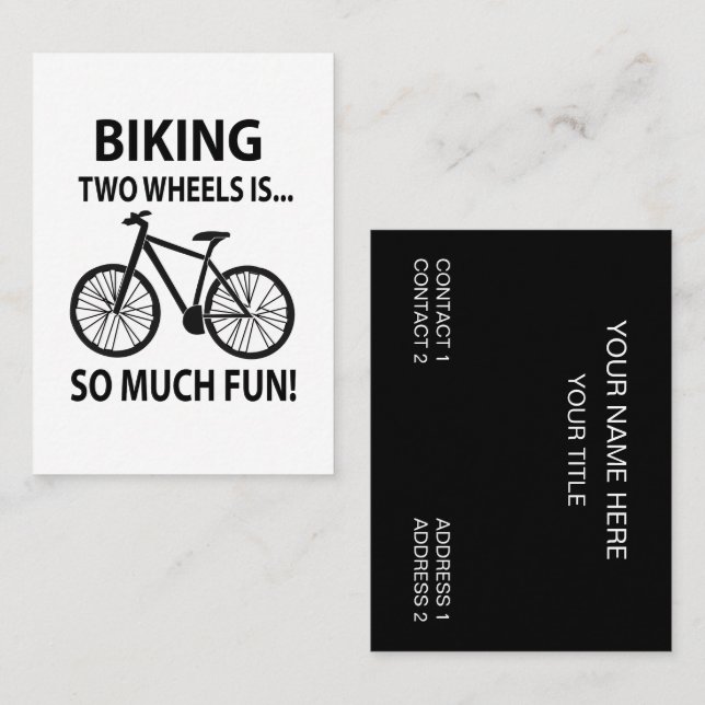 Carte De Visite Vélo Vélo Vélo Vélo Vélo (Devant / Derrière)