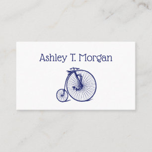 Carte De Visite Vélo Velocipede Penny Farthing vintage Blu