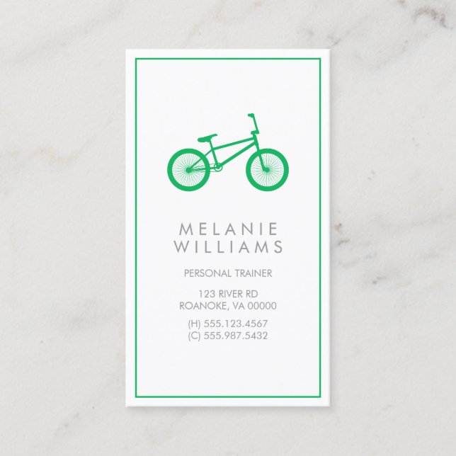 Carte De Visite Vélo vert mood (Devant)