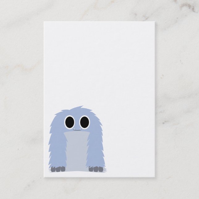 Carte de visite velu bleu de monstre (Devant)