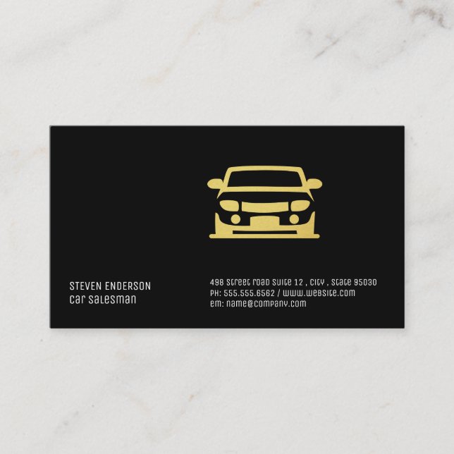 Carte De Visite Vendeur automobile | Icône de voiture (Devant)