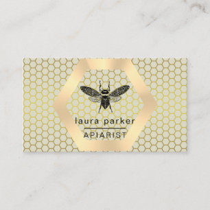 Carte De Visite Vendeur de miel d'abeilles Apiarist Lime jaune or 