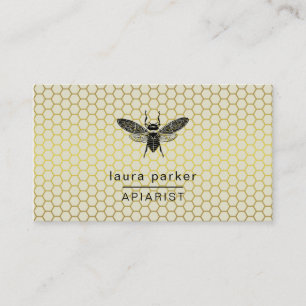 Carte De Visite Vendeur de miel d'abeilles Lime Apiariste Hexagon 