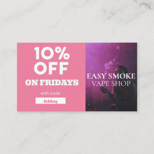 Carte De Visite Vendredi Code rabais spécial Vape Shop