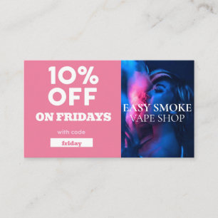 Carte De Visite Vendredi Code rabais spécial Vape Shop
