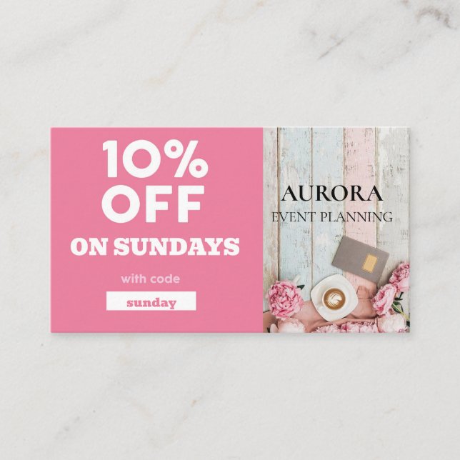 Carte De Visite Vente à prix réduit de la planification d'événemen (Devant)